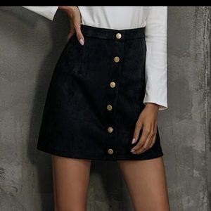 Button Front Straight Skirt